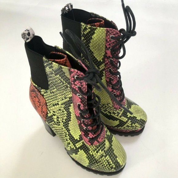 Cape Robbin Shoes | Cape Robbin Winnie Combat Platform Snakeskin Boots | Poshmark